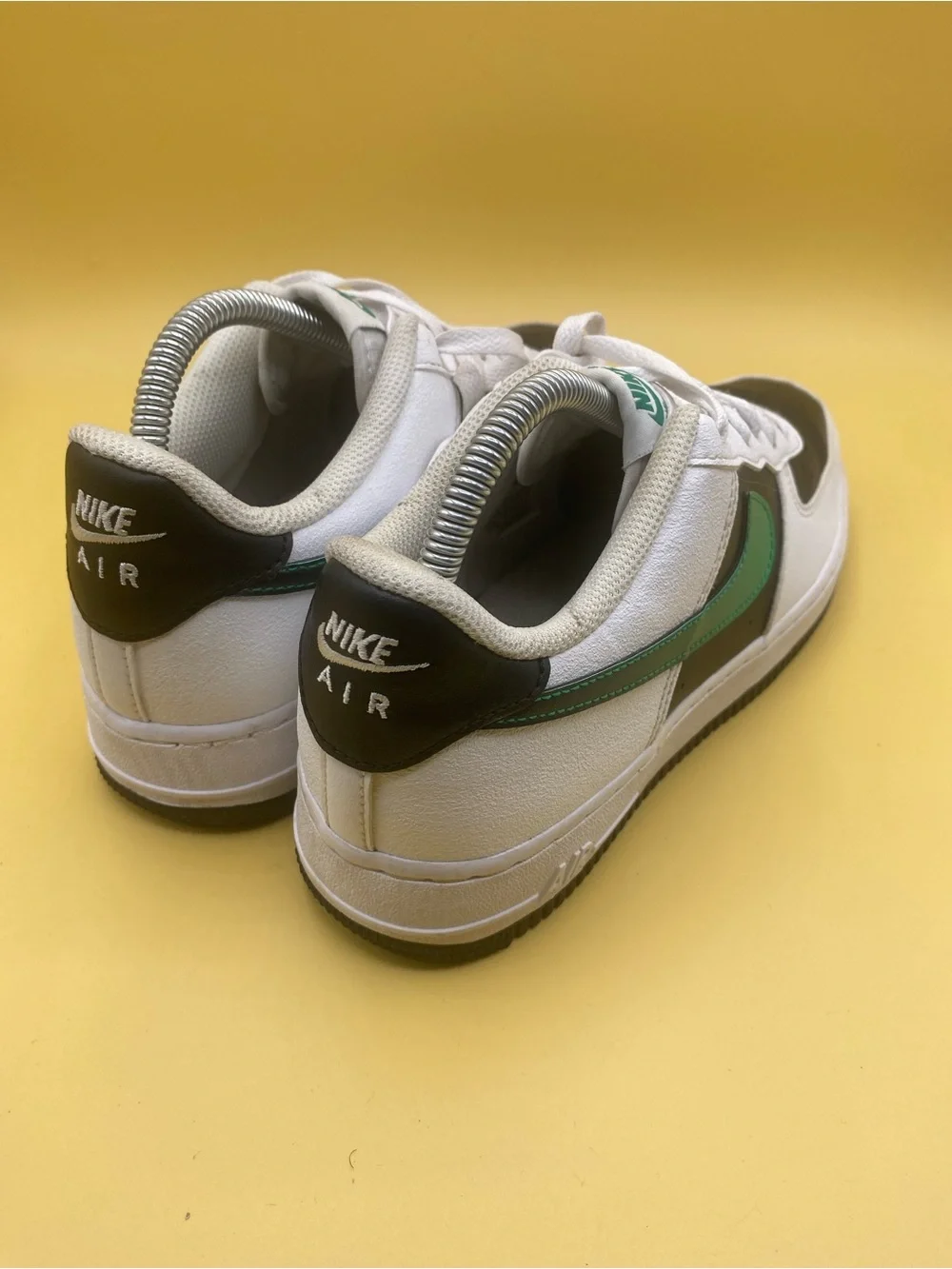Nike Air Force 1 LV8 2 white, black, and Stadium Green